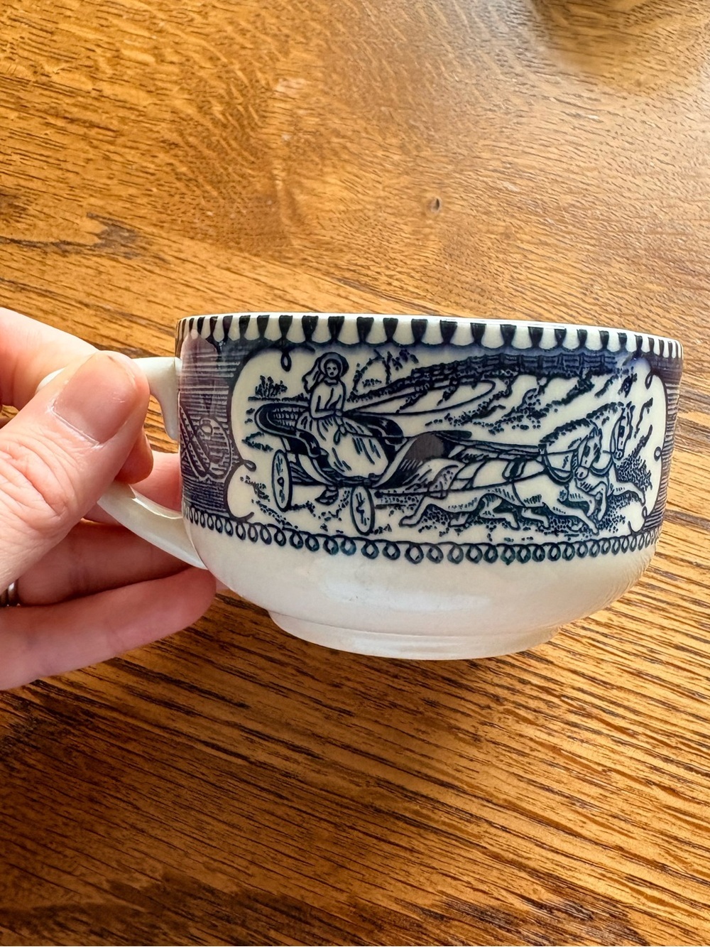 Vintage Currier & Ives Tea Cups - Set of 4 - Picture 8 of 13